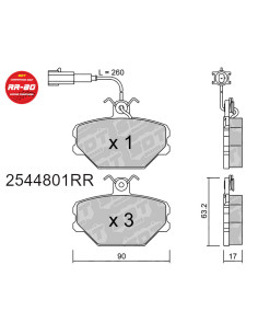 PASTILLAS DE FRENO DELANTERAS RACING RR80 FIAT TEMPRA TIPO LANCIA DEDRA YUGO FLORIDA MIAMI SANA