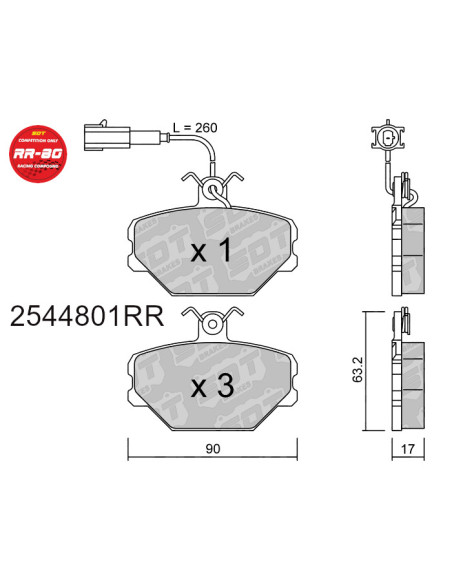 FRONT RACING BRAKEPADS RR80 FIAT TEMPRA TIPO LANCIA DEDRA YUGO FLORIDA MIAMI SANA