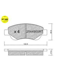 PASTILLAS DE FRENO DELANTERAS RACING RT66 CITROEN C1 RACING PEUGEOT 107 108 TOYOTA AYGO