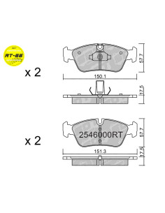 FRONT RACING BRAKEPADS RT66 BMW SERIE 3 E36 318is 325i 328i E46 Z3 Z4 E85