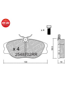 PASTILLAS DE FRENO DELANTERAS RACING RR80 RENAULT CLIO MK2 RS MEGANE SPORT SPIDER
