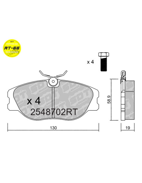 PASTILLAS DE FRENO DELANTERAS RACING RT66 RENAULT CLIO MK2 RS MEGANE SPORT SPIDER