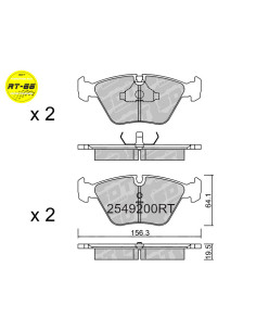 PASTILLAS DE FRENO DELANTERAS RACING RT66 BMW E36 M3 5 E34 M5 Z3 3.2M 7 E32