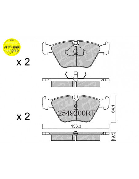 PASTILLAS DE FRENO DELANTERAS RACING RT66 BMW E36 M3 5 E34 M5 Z3 3.2M 7 E32