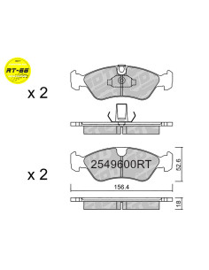 PASTILLAS DE FRENO DELANTERAS RACING RT66 OPEL ASTRA F CALIBRA KADETT VECTRA