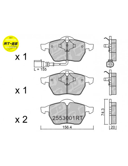 RACING BRAKEPADS RT66 A3 S3 8L TT 8N SEAT LEON 1M 20VT SKODA OCTAVIA 1U VW GOLF IV GTI