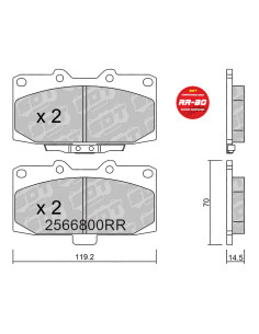 PASTILLAS DE FRENO DELANTERAS RACING RR80 NISSAN 200SX S14 300ZX Z32 SUBARU IMPREZA WRX TOYOTA HDJ80