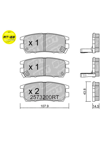 PASTILLAS DE FRENO TRASERAS RACING RT66 MITSUBISHI