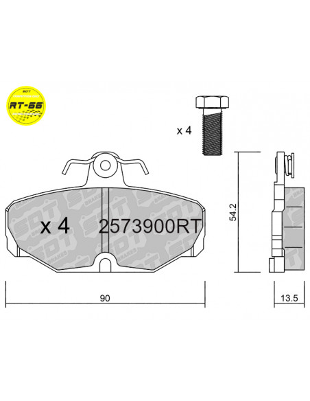 PASTILLAS DE FRENO DELANTERAS RACING RT66 FORD ESCORT SCORPIO SIERRA