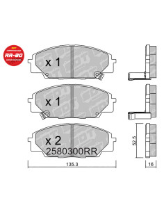 PASTILLAS DE FRENO DELANTERAS RACING RR80 HONDA CIVIC EP3 TYPE-R FN2 FK2 S2000 AP