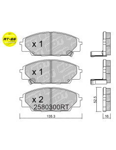 PASTILLAS DE FRENO DELANTERAS RACING RT66 HONDA CIVIC EP3 TYPE-R FN2 FK2 S2000 AP