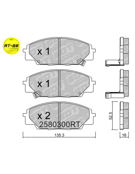 FRONT RACING BRAKEPADS RT66 HONDA CIVIC EP3 TYPE-R FN2 FK2 S2000 AP