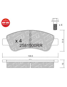 FRONT RACING BRAKEPADS RR80 Ø266 CITROEN C2 C3 C4 DS3 PEUGEOT 206 207 208 1007