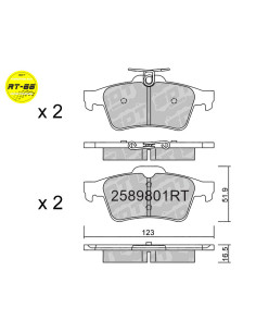 PASTILLAS DE FRENO TRASERAS RACING RT66 FORD FOCUS MK2 MAZDA 3 OPEL GT RENAULT VOLVO