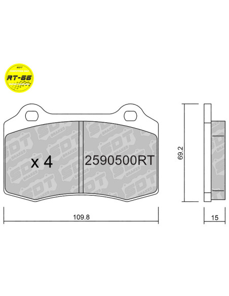 Pastillas racing RT66 CITROEN DS3 DODGE FERRARI 360 F430 FORD FOCUS RS KTM XBOW LOTUS PEUGEOT 208 406 COUPE