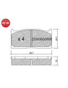 RACING BRAKEPADS RR80 AP RACING BREMBO FORMULA CLASSIC WILLWOOD