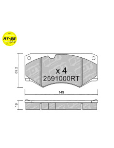 PASTILLAS DE FRENO DELANTERAS RACING RT66 MERCEDES G 460 461 463 307D 308D 310D VW LT40 LT45 LT50 LT55