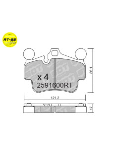PASTILLAS DE FRENO RACING RT66 PORSCHE 911 997 BOXSTER 987 CAYMAN 987
