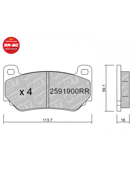PASTILLAS DE FRENO RACING RR80 SDT 4P AP RACING CP7600 GALFER GA7609 LOTUS EXIGE MG TF 160