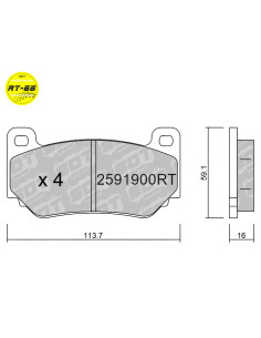 PASTILLAS DE FRENO RACING RT66 SDT 4P AP RACING CP7600 GALFER GA7609 LOTUS EXIGE MG TF 160