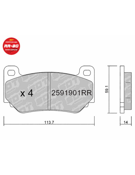 PASTILLAS DE FRENO RACING RR80 SDT 4P AP RACING CP7600 GALFER GA7609 LOTUS EXIGE MG TF 160
