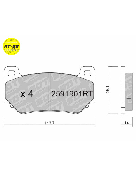 PASTILLAS DE FRENO RACING RT66 AP RACING CP7600 GALFER GA7609 LOTUS EXIGE MG TF 160