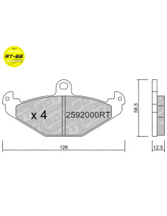 PASTILLAS DE FRENO TRASERAS RACING RT66 LOTUS ELISE EXIGE OPEL SPEEDSTER TESLA ROADSTER SPORT