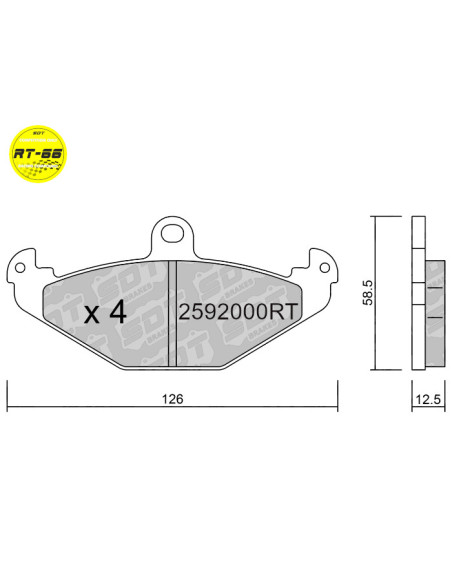 PASTILLAS DE FRENO TRASERAS RACING RT66 LOTUS ELISE EXIGE OPEL SPEEDSTER TESLA ROADSTER SPORT