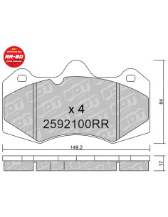 RACING BRAKEPADS RR80 AP RACING CP7040 CP9040 ASTON MARTIN GALFER GA5200 MCLAREN SEAT