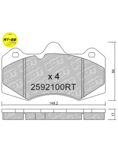 PASTILLAS DE FRENO RACING RT66 AP RACING CP7040 CP9040 ASTON MARTIN GALFER GA5200 MCLAREN SEAT