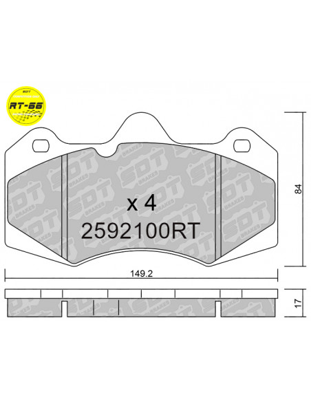PASTILLAS DE FRENO RACING RT66 AP RACING CP7040 CP9040 ASTON MARTIN GALFER GA5200 MCLAREN SEAT