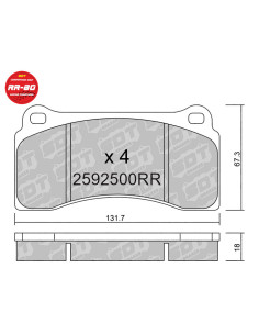 PASTILLAS DE FRENO RACING RR80 DODGE VIPER FERRARI F40 F50 LAMBORGHINI DIABLO GALLARDO MURCIELAGO
