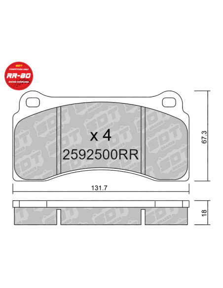 RACING BRAKEPADS RR80 DODGE VIPER FERRARI F40 F50 LAMBORGHINI DIABLO GALLARDO MURCIELAGO