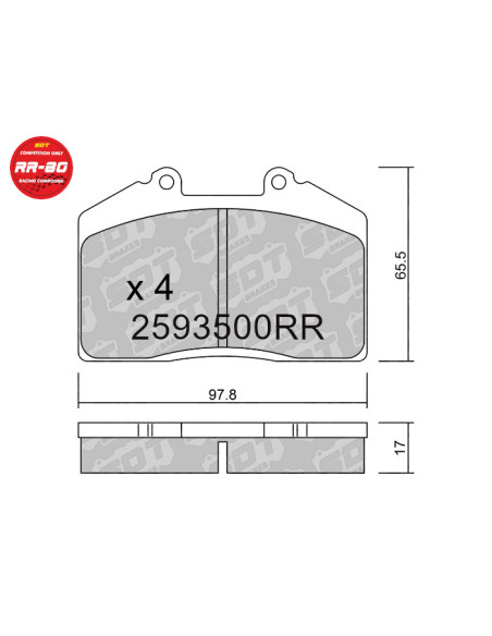 PASTILLAS DE FRENO RACING RR80 ALCON BREMBO FERRARI 348 456 F355 PORSCHE 911 964 STOPTECH ST41