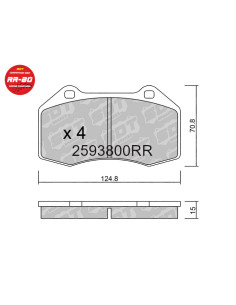 PASTILLAS DE FRENO DELANTERAS RACING RR80 ABARTH 500 ALFA ROMEO 4C ALPINE A110 FIAT OPEL CORSA D E RENAULT CLIO 3 RS BREMBO