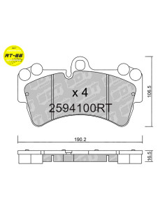 PASTILLAS DE FRENO DELANTERAS RACING RT66 AUDI Q7 BREMBO Z18 PORSCHE CAYENNE VW TOAUREG
