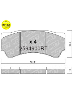 PASTILLAS DE FRENO DELANTERAS RACING RT66 ALCON MONO6 CAR97 GALFER REVO PNF4497X831S FRP3134