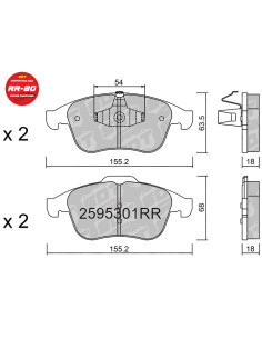 PASTILLAS DE FRENO DELANTERAS RACING RR80 RENAULT CLIO SPORT RS MK4