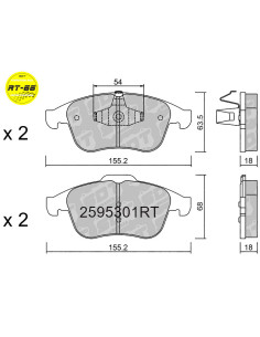 PASTILLAS DE FRENO DELANTERAS RACING RT66 RENAULT CLIO SPORT RS MK4