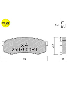 PASTILLAS DE FRENO TRASERAS RACING RT66 MITSUBISHI MONTERO IV V80 V90 TOYOTA FJ CRUISER LAND CRUISER HDJ80 KDJ120