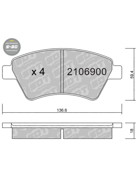FRONT HIGH PERFORMANCE BRAKEPADS S50 RENAULT MEGANE MK2 SCENIC KANGOO