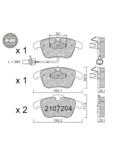 FRONT HIGH PERFORMANCE BRAKEPADS S50 AUDI A4 8K-B8 A4 ALLROAD B8 A5 8T-8F Q5 8R