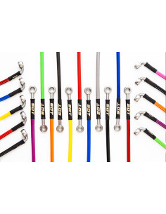 SET 2 CUSTOM METALLIC BRAKE LINES CAR MOTO BUGGY QUAD