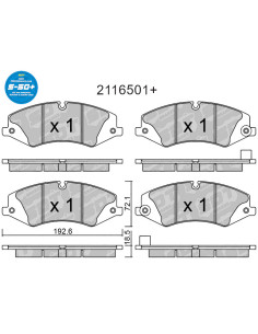 PASTILLAS DE FRENO DELANTERAS HIGH PERFORMANCE PLUS S50+ LAND ROVER DISCOVERY IV V RANGE ROVER III IV SPORT II