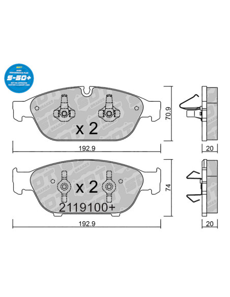 FRONT BRAKEPADS HIGH PERFORMANCE PLUS S50+ AUDI A6 4G A7 4G A8 4H