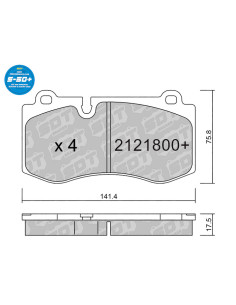 PASTILLAS DE FRENO DELANTERAS HIGH PERFORMANCE PLUS S50+ MERCEDES E CLASS 211 / S CLASS 221 (PINZA DE FRENO BREMBO)