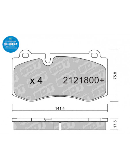 FRONT HIGH PERFORMANCE PLUS BRAKEPADS S50+ MERCEDES E CLASS 211 / S CLASS 221 (BREMBO CALIPER)