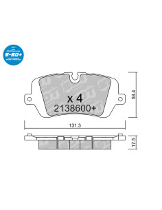 REAR HIGH PERFORMANCE PLUS BRAKEPADS S50+ LAND ROVER DISCOVERY V / RANGE ROVER IV / RANGE ROVER SPORT II