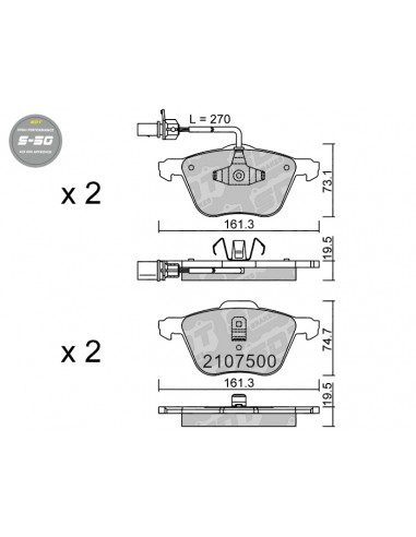 FRONT HIGH PERFORMANCE BRAKEPADS S50 FORD GALAXY SEAT ALHAMBRA VW