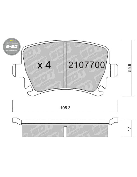 REAR HIGH PERFORMANCE BRAKEPADS S50 AUDI A3 8PA4 B7 TT 8J SEAT LEON 1P LEON 5F SKODA OCTAVIA VW GOLF V VI SCIROCCO